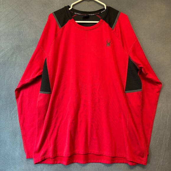 Spyder Active ProWeb Gorpcore Red Black Long Sleeve Athletic Shacket Thick XL - Picture 1 of 14